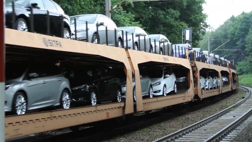 Transporting Cars By Train
